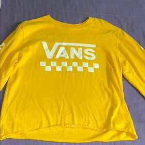vans yellow/goldish long sleeve checkered shirt